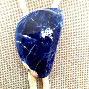 Beautifull Blue Stone Bolo Clasp Necklace